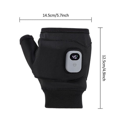 USB Rechargeable Heated Half-Finger Gloves, 3-Level Temperature Control Winter Hand Warmers (1 Pair) V1265-AU-241-HEI