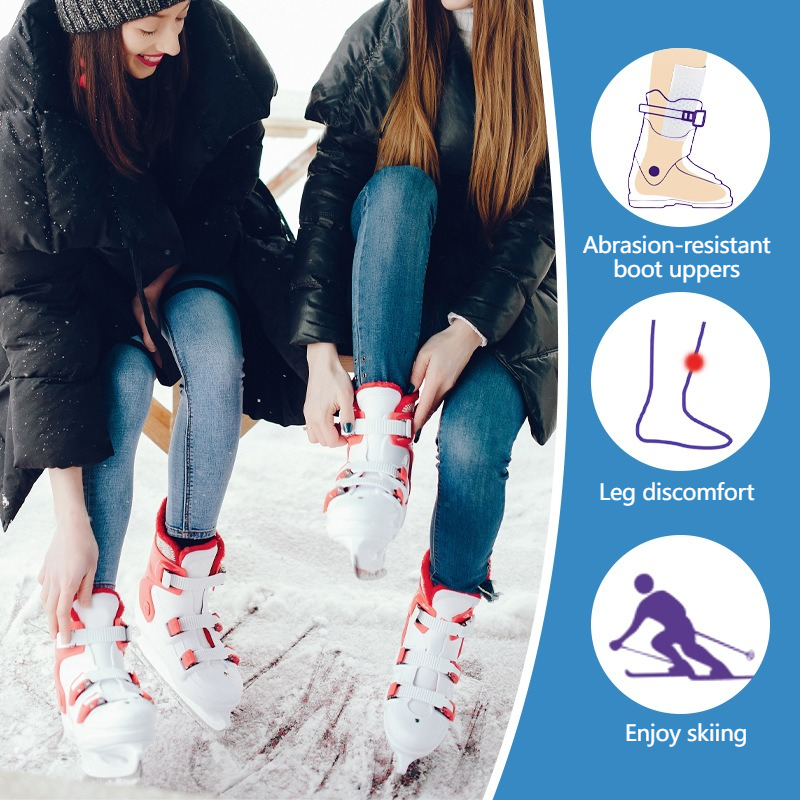 2PCS Self-Adhesive Gel Pads for Ski Boots, Anti-Friction Shock Absorbing Liners, Reusable & Washable V1265-AU-243-LAN-2
