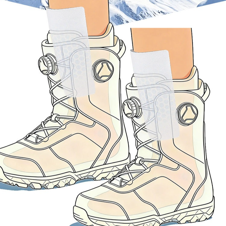 2PCS Self-Adhesive Gel Pads for Ski Boots, Anti-Friction Shock Absorbing Liners, Reusable & Washable V1265-AU-243-LAN-2