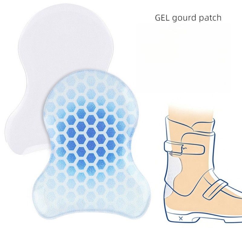 2PCS Gourd-Shaped Gel Pads for Ski Boots, Self-Adhesive Shock Absorbing Heel Liners, Reusable & Washable V1265-AU-244-LAN-2