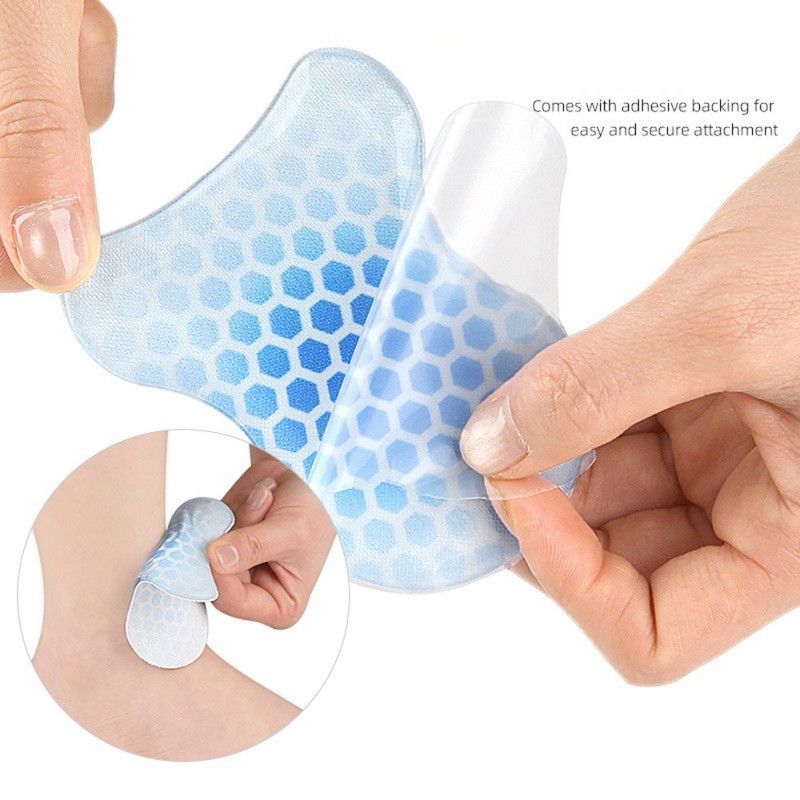 2PCS Gourd-Shaped Gel Pads for Ski Boots, Self-Adhesive Shock Absorbing Heel Liners, Reusable & Washable V1265-AU-244-LAN-2
