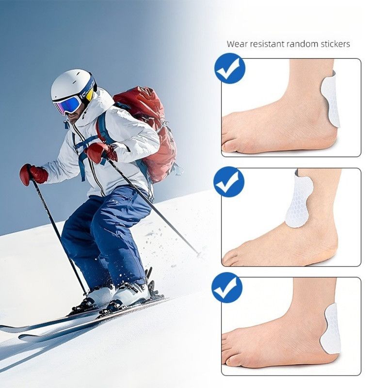 2PCS Gourd-Shaped Gel Pads for Ski Boots, Self-Adhesive Shock Absorbing Heel Liners, Reusable & Washable V1265-AU-244-LAN-2