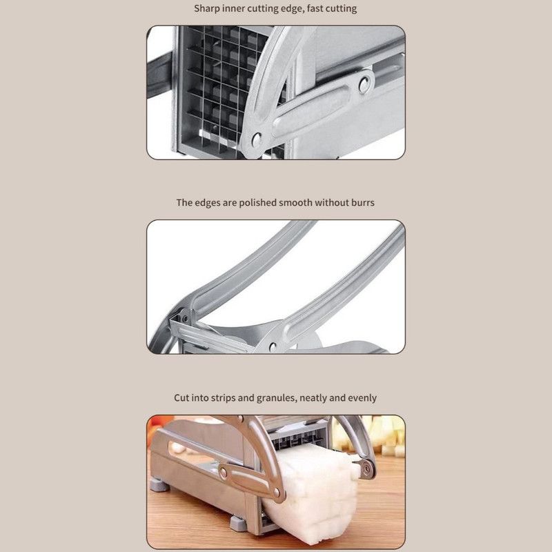 Stainless Steel Potato Cutter, Manual Multi-Functional Vegetable Dicer for Potato Cucumber Carrot V1265-AU-247-YIN