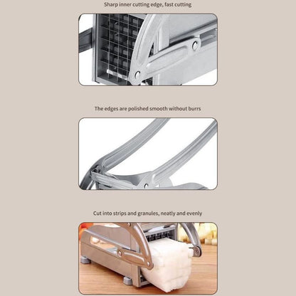 Stainless Steel Potato Cutter, Manual Multi-Functional Vegetable Dicer for Potato Cucumber Carrot V1265-AU-247-YIN