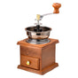 Vintage Wooden Hand Coffee Grinder, Manual Coffee Bean Mill with Ceramic Burr for Home Use-Light Brown V1265-AU-249-QIANKA