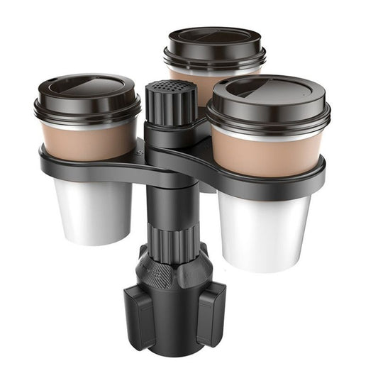 3-Hole Car Cup Holder Expander, Adjustable Rotatable Drink Holder for Car Round Cup Slot V1265-AU-251-HEI