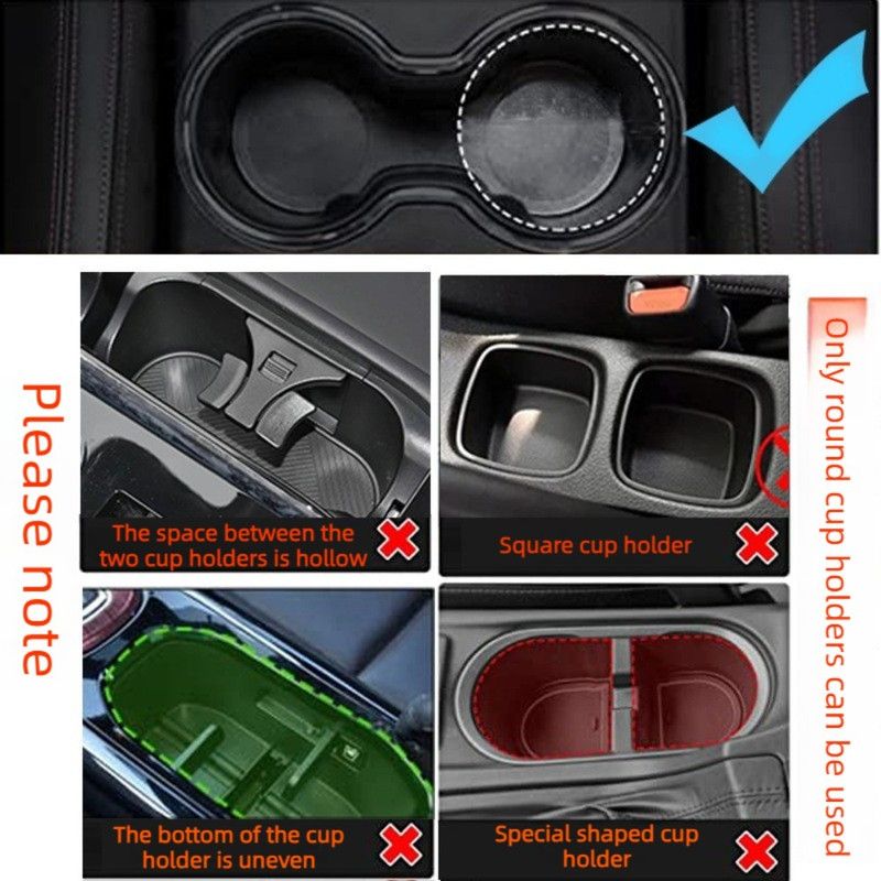3-Hole Car Cup Holder Expander, Adjustable Rotatable Drink Holder for Car Round Cup Slot V1265-AU-251-HEI