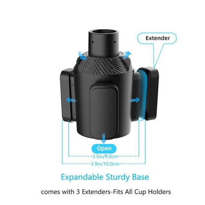 3-Hole Car Cup Holder Expander, Adjustable Rotatable Drink Holder for Car Round Cup Slot V1265-AU-251-HEI