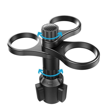 3-Hole Car Cup Holder Expander, Adjustable Rotatable Drink Holder for Car Round Cup Slot V1265-AU-251-HEI