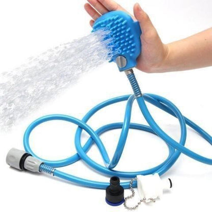Multi-Functional Pet Shower Brush with Hose, Silicone Massage Sprayer for Dog Cat Bath Cleaning V1265-AU-253-LAN