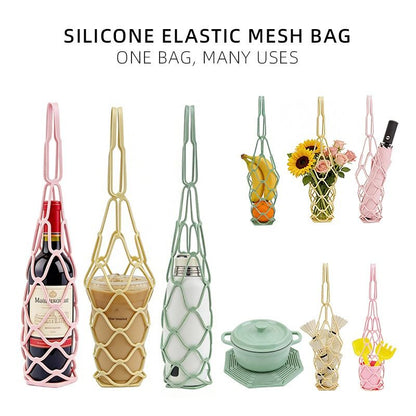 2-in-1 Transformable Silicone Coaster Carrier, Foldable Reusable Wine, Milk Tea, and Beverage Carry Bag & V1265-AU-254-LV