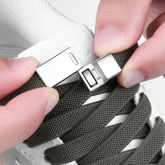 3 Pairs - Magnetic Wide Elastic No-Tie Shoelaces Set, Lazy Magnetic Lock Stretch Laces for Kids and Adults - V1265-AU-256-LAN-3