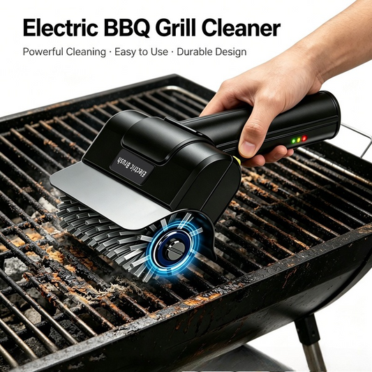 Rechargeable Electric Grill Brush, Stainless Steel Wire Roller BBQ Cleaner Tool Kit ,Dual Brush : (Wire Brush V1265-AU-257-SHUANG