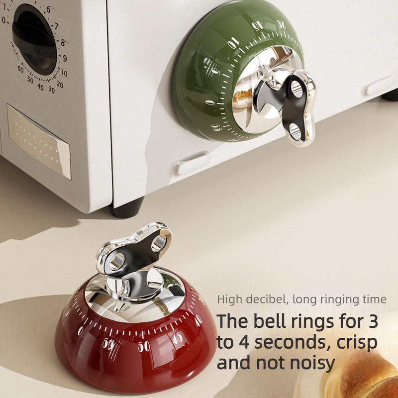 Vintage Magnetic Mechanical Kitchen Timer, 60-Minute Countdown Timer for the Fridge, Battery-Free Cooking V1265-AU-259-BAI