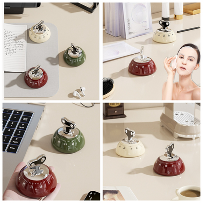 Vintage Magnetic Mechanical Kitchen Timer, 60-Minute Countdown Timer for the Fridge, Battery-Free Cooking V1265-AU-259-BAI