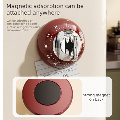 Vintage Magnetic Mechanical Kitchen Timer, 60-Minute Countdown Timer for the Fridge, Battery-Free Cooking V1265-AU-259-LV