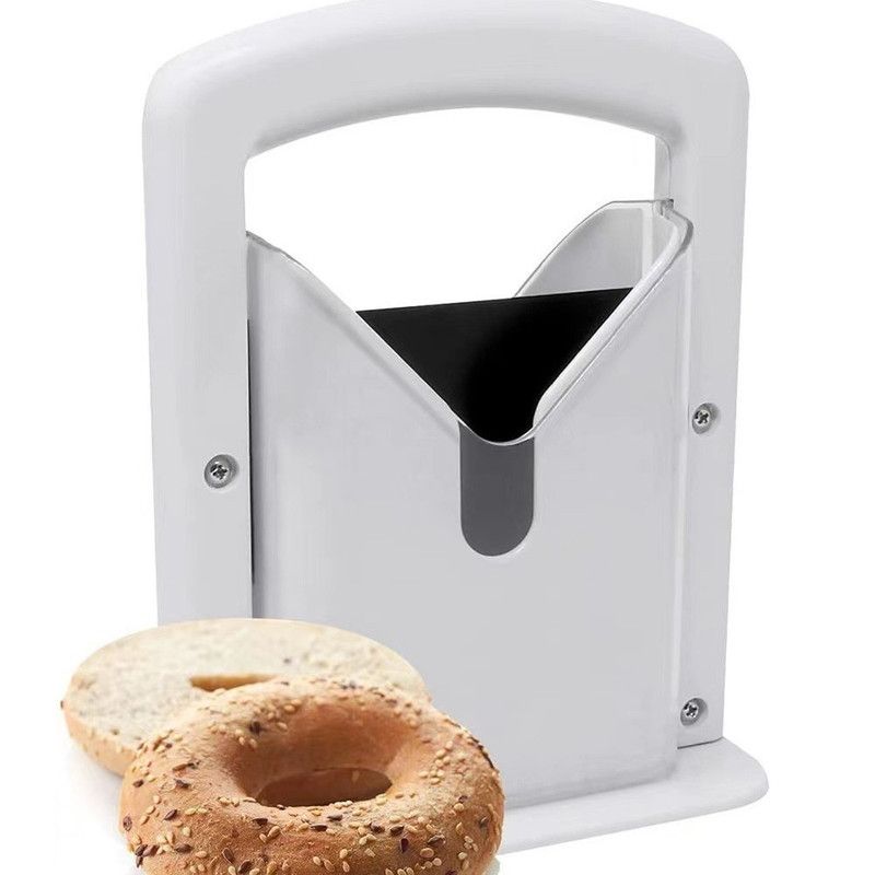 Bagel Slicer, Household Bagel Cutter, Convenient Kitchen Baking Tool-White V1265-AU-260-BAI
