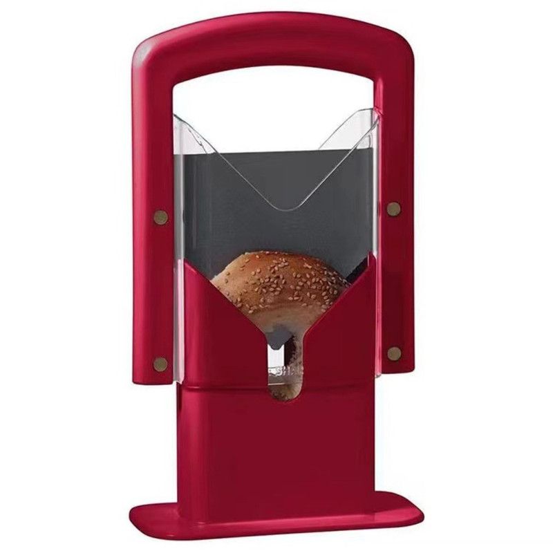 Bagel Slicer, Household Bagel Cutter, Convenient Kitchen Baking Tool-Red V1265-AU-260-HONG