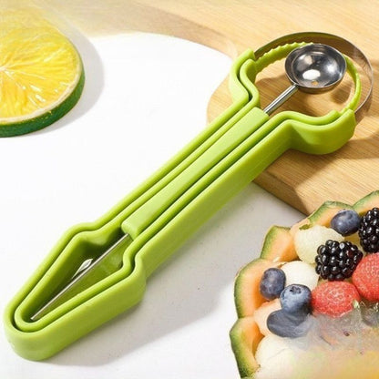 3-in-1 Stainless Steel Fruit Carving Scoop, Multi-Function Melon Seed Remover Kitchen Tool V1265-AU-261-LV