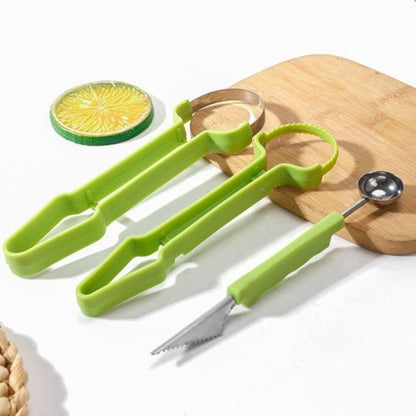 3-in-1 Stainless Steel Fruit Carving Scoop, Multi-Function Melon Seed Remover Kitchen Tool V1265-AU-261-LV