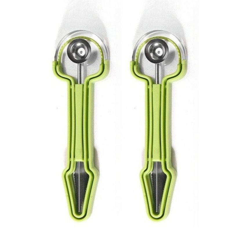 2-Piece 3-in-1 Stainless Steel Fruit Carving Scoop, Multi-Function Melon Seed Remover Kitchen Tool V1265-AU-261-LV-2