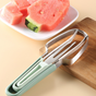 3-in-1 Stainless Steel Watermelon Cutter Set, Multi-Function Melon Slicer, Scoop, and Fork Kitchen Tool-Green V1265-AU-262-LV