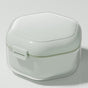 3-Layer Drainable Retainer Storage Case, Portable Invisible Braces & Denture Soaking Cleaning Box - Green