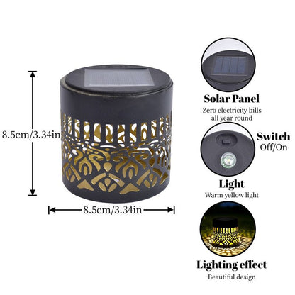 Solar-Powered Wrought Iron Mandala Pattern Openwork Projection Light, Courtyard and Garden Mood Light, V1265-AU-MANTUOLUO-2