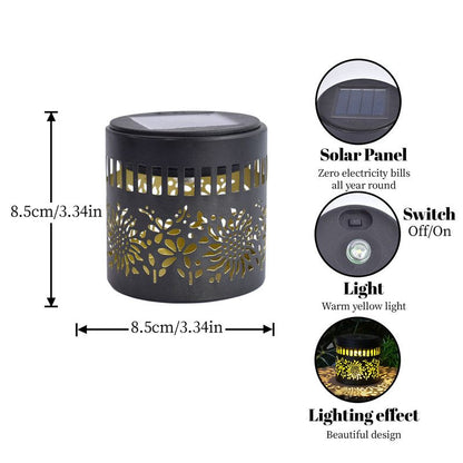 Solar-Powered Wrought Iron Sunflower-Patterned Openwork Projection Light, Courtyard and Garden Mood Light, V1265-AU-TAOGUAN-2