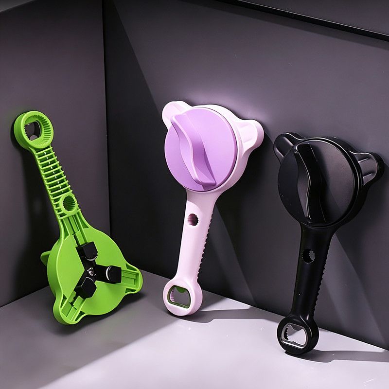4-in-1 Multi-Function Can Opener, Essential Kitchen Tool for Opening Lids, Multi-Size Bottle Opener - Black V1265-AU002-HEI