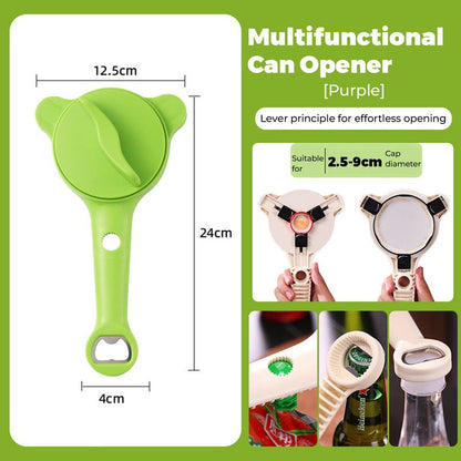 4-in-1 Multi-Function Can Opener, Essential Kitchen Tool for Opening Lids, Multi-Size Bottle Opener - Green V1265-AU002-LV