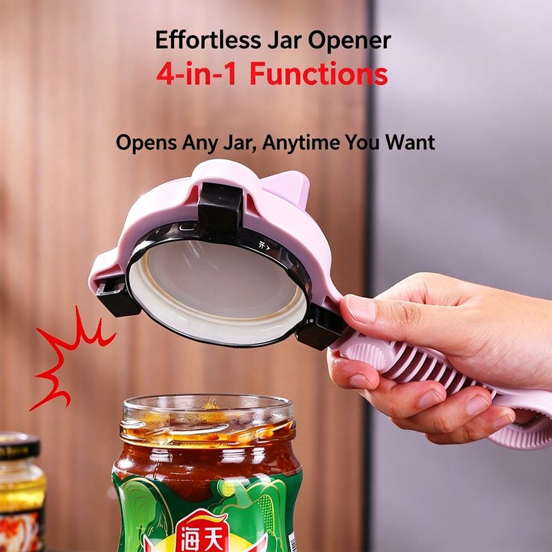 4-in-1 Multi-Function Can Opener, Essential Kitchen Tool for Opening Lids, Multi-Size Bottle Opener - Green V1265-AU002-LV