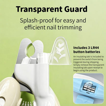 Pet Nail Clippers with Light, Splatter-Proof and Safe, Universal Tool for Cats and Dogs, LED Light for V1265-AU003-FEN