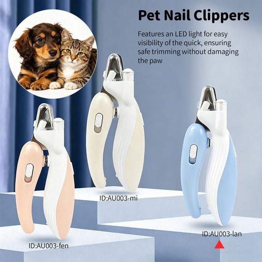 Pet Nail Clippers with Light, Splatter-Proof and Safe Grooming Tool, Universal for Cats and Dogs, LED Light V1265-AU003-LAN