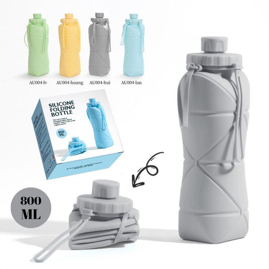 800ml Large-Capacity Food-Grade Silicone Folding Water Cup, Portable Outdoor High-Temperature Resistant Water V1265-AU004-HUI