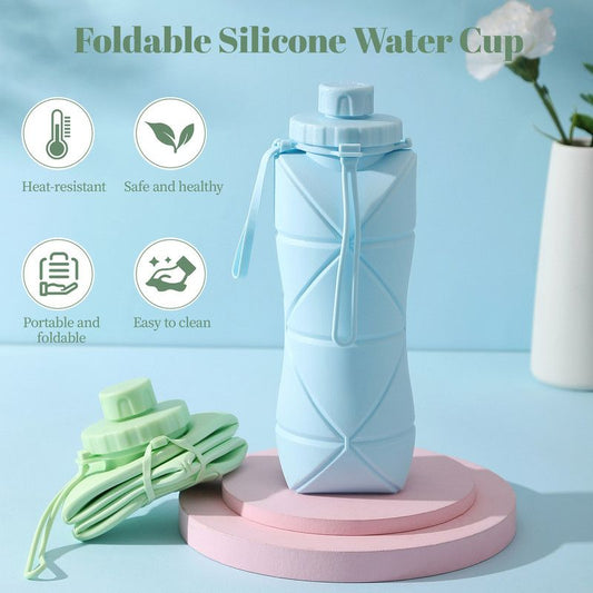 800ml Large-Capacity Food-Grade Silicone Folding Water Cup, Portable Outdoor High-Temperature Resistant Water V1265-AU004-HUI