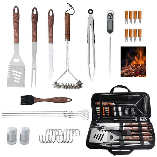 Complete Multi-Functional BBQ Tool Set, 31-Piece Deluxe BBQ Tool Set, Food-Grade Stainless Steel BBQ Tools V1265-AU006-MUWEN