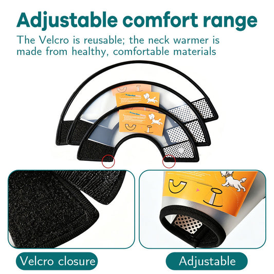 Classic Elizabethan Collar - Anti-Licking Collar - Multiple Sizes - Adjustable - Bite-Resistant - Transparent V1265-AUS-SIZE-7-1