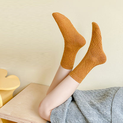 4-pair pack of mixed color socks, women's fall/winter socks, comfortable, soft and warm house socks. V1265-BY-170