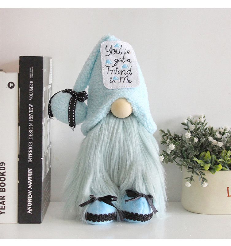 1pc Plush standing gnome doll - faceless old man figurine, festive tabletop ornament and gift.Friendship V1265-CH-08