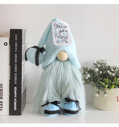 1pc Plush standing gnome doll - faceless old man figurine, festive tabletop ornament and gift.Friendship V1265-CH-08