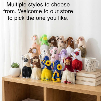 1pc Plush standing gnome doll - faceless old man figurine, festive tabletop ornament and gift.DOG series V1265-CH-17