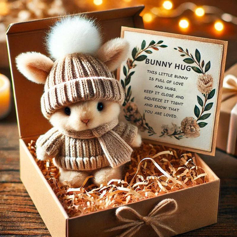 Hug Bunny Easter Gift Box - Grey V1265-CH-20