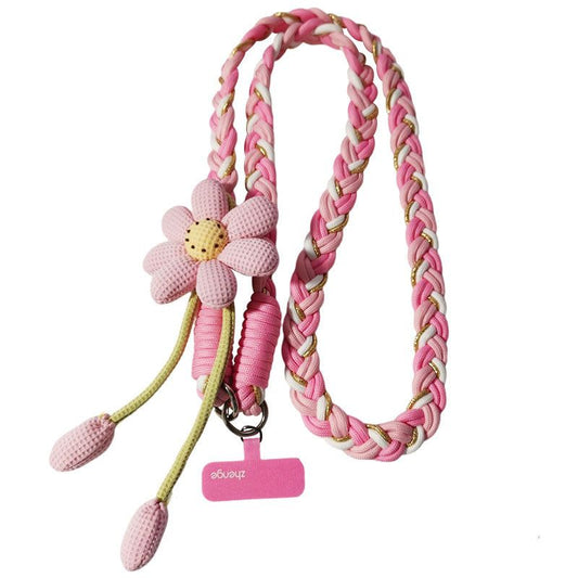 1PC Crossbody Phone Strap, Adjustable Anti-Theft Phone Lanyard, Unisex, Essential for Travel,Pink and white V1265-DZSB-01