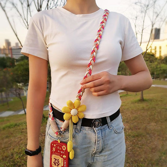 1PC Crossbody Phone Strap, Adjustable Anti-Theft Phone Lanyard, Unisex, Essential for Travel,Orange and white V1265-DZSB-02