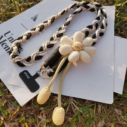 1PC Crossbody Phone Strap, Adjustable Anti-Theft Phone Lanyard, Unisex, Essential for Travel,Black and white V1265-DZSB-04