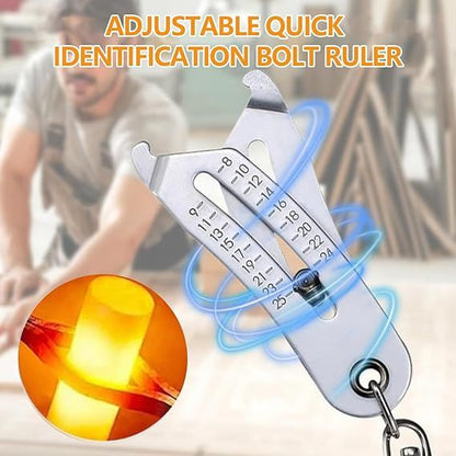 Portable Precise Thread Size Checker Keychain,Bolt Size Finder Keychain,Precise Bolt Sizes Finder Keychains V1265-GJ-02