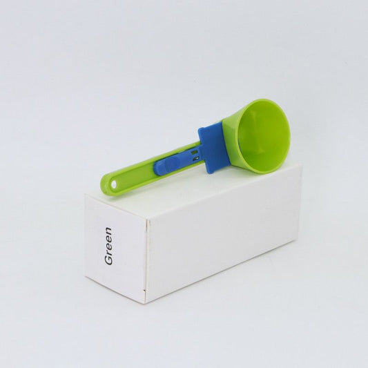 Leak-proof coffee scoop,Sliding coffee funnel,Coffee scoop with measurements,Coffee bar tool,1pc,green V1265-JD-02