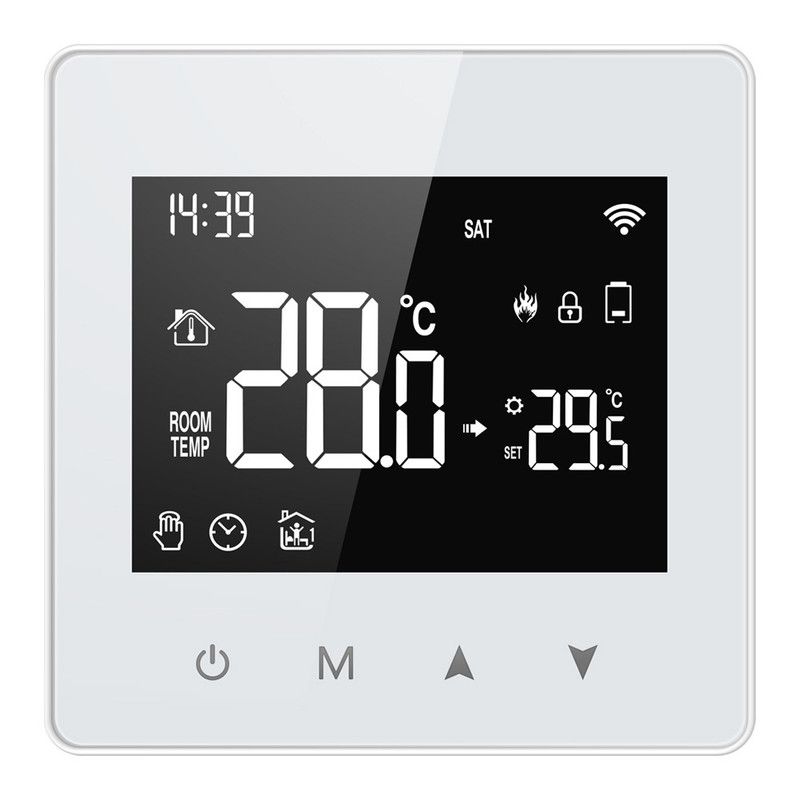 WiFi Wireless Smart Thermostat - For Water/Gas Boilers, LCD Screen, Programmable, Low Power Consumption V1265-JD-06