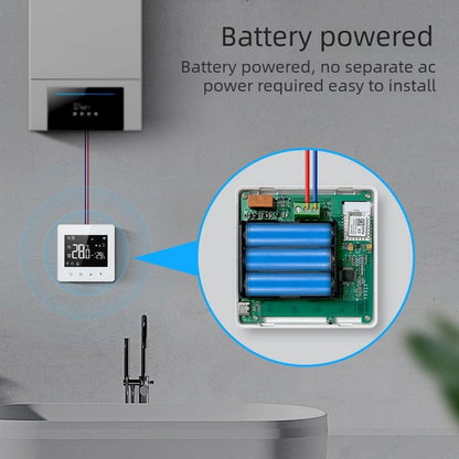 WiFi Wireless Smart Thermostat - For Water/Gas Boilers, LCD Screen, Programmable, Low Power Consumption V1265-JD-06